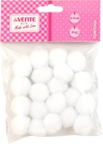 Помпоны для творчества deVENTE 25мм 20шт. цвет белый, в пластиковом пакете с блистерным подвесом [8000018]