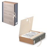 Короб архивный 80 мм, переплетный картон, корешок - бумвинил, 2 х/б завязки, до 700л, STAFF, [126902]