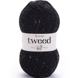 Пряжа Yarnart Tweed 100г/280м (30% шерсть, 5% вискоза, 65% акрил), черный  228