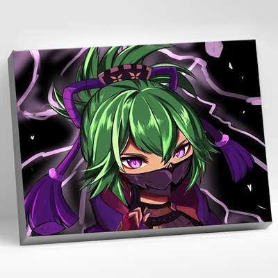 Картина по номерам (на холсте) 30х40см Геншин. Куки Синобу, CHR0194 (сложность **)