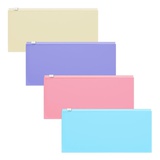 Папка на молнии В5 полупрозрачный ассорти ErichKrause® Zip Fizzy Pastel, Travel, пластик, (голубой, желтый, розовый, фиолетовый) ЕК50341