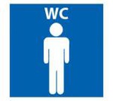 Информационная наклейка "WC" Мужской туалет, 10,7х10,7 см Миленд,  [9-82-0014]