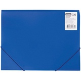 Папка на резинке А4 OfficeSpace, фактура "песок", 500 мкм, угловая резинка, 3 клапана, непрозрачная синяя, 158512
