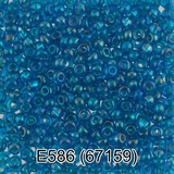 Бисер стеклянный GAMMA 5гр прозрачный радужный, голубой, круглый 10/*2,3мм, 1-й сорт Чехия, Е586 (67159)