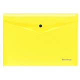 Папка на кнопке А4, 200мкм, Berlingo "Neon", прозрачная, желтый неон, EFb_A4390, 352652