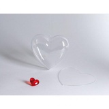 Сердце из прозрачного пластика с перегородкой h10см х 3