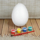 Яйцо под раскраску, размер 9*13 см, краски 4 шт по 3 мл, кисть, 3991291