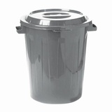 Контейнер 60 литров для мусора, БАК+КРЫШКА (высота 72 см х диаметр 48 см), серый