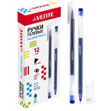 Ручка гелевая 0,5мм синий deVENTE. Kilometrico, УВЕЛИЧЕННЫЙ объем чернил, длина 1200м, прозрачный корпус, одноразовая, 5051018