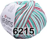 Пряжа YarnArt JEANS Soft Color 50г/160м (55% хлопок/ 45% акрил) 6215