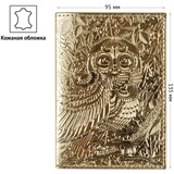 Oбложка для паспорта OfficeSpace "Сова", кожа, тиснение, золотой металлик 339854
