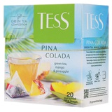 Чай Tess "Pina Colada", зеленый с ароматом тропических фруктов, 20 пирамидок по 1,8 г