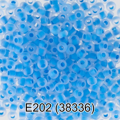 Бисер стеклянный GAMMA 5гр прозрачный матовый, голубой, круглый 10/*2,3мм, 1-й сорт Чехия, Е202 (38336)