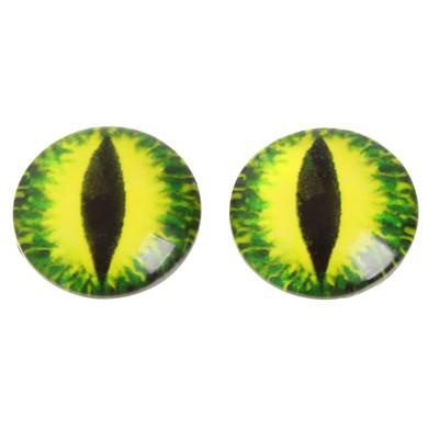 Глазки на клеевой основе, набор 2 шт, размер: 1,8 см, зеленый, Кошка [4493826]
