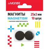 Магнит ферритовый 25х3мм 10шт. deVENTE. Magnetism, черный, высокая намагниченность, в картонном блистере, 8000403