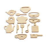 Набор заготовок для творчества «Посуда», 12 предметов, размер деталей 4,5х4,5 см, 2364041