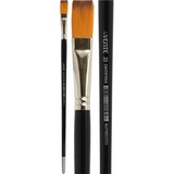 Кисть художественная синтетика №20, плоская, deVENTE. Art, удлиненная деревянная ручка с многослойным лакокрасочным покрытием, никелированная обойма, индивидуальная маркировка [8073018]