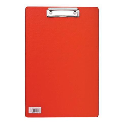 Доска-планшет BRAUBERG "Comfort"  с верхним прижим А4 картон/ПВХ,красная,  [222658]