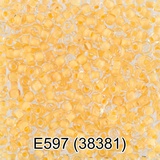 Бисер стеклянный GAMMA 5гр прозрачный с цветным отверстием, желтый, круглый 10/*2,3мм, 1-й сорт Чехия, Е597 (38381)