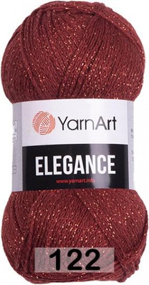 Пряжа YarnArt Elegance 50г/130м (88% хлопок, 12% металлик) 122 терракот