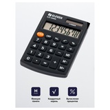 Калькулятор карманный Eleven SLD-200NR, 8-разрядный, двойное питание, 62*98*10мм, черный, [339232]