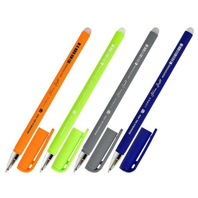 Ручка стираемая гелевая 0.5мм LOREX LX-BASE DRAFT slim soft, прорезиненный корпус, с ластиком, цвет чернил: синий 189564