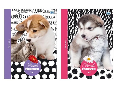 Бизнес-блокнот А6 80л. клетка, Друзья навсегда, 7БЦ, твердая обложка, глянцевая ламинация 179128