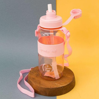 Спортивная бутылка для воды, (пластик) 800 мл, Sports cup, pink, 3115-03