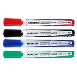 Набор маркеров для магнитной белой доски 2,5-3,7мм Linc Board 4цв., круглый наконечник, (черный, синий, красный, зеленый), W100/4color