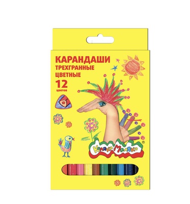 Карандаши  12 цв. "Каляка - Маляка", ароматизированные, трехгранные, дерево [КТКМ12А]