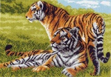 Канва с рисунком 37х49см Бенгальские тигры Матренин Посад,  [0617]