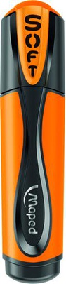 Текстовыделитель 1-5 мм MAPED " FLUO PEP'S CORE ULTRA SOFT ", гибкий наконечник, оранжевый, 746035