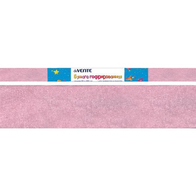 Бумага гофрированная (креповая) 50*250 см, 22 г/м2, deVENTE, светло-розовая перламутровая в рулоне, 8040812