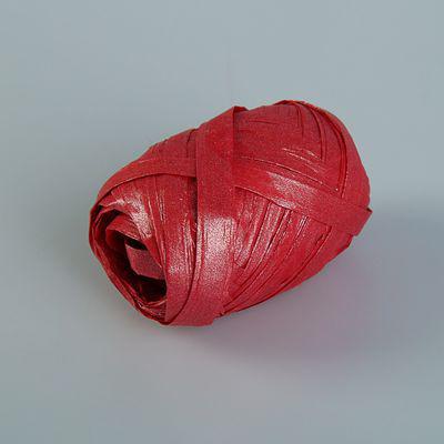 Рафия перламутровая красная, 3.5 мм х 10 м