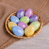 Набор яиц из пластика Яйцо с блёстками, открывается 4 шт, размер 1 шт: 4×6 см, цвета МИКС, 4743652