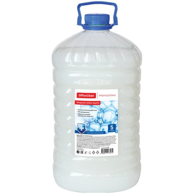 Мыло-крем жидкое 5л. OfficeClean "Proffesional. Антибактериальное", цветочная отдушка ПЭТ 257290