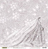 Бумага для скрапбукинга "свадебное кружево" арт.CP02293 невеста 30,5х30,5см 160г/м одностор,  [CP02293]
