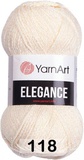 Пряжа YarnArt Elegance 50г/130м (88% хлопок, 12% металлик) 118 молочный