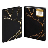 Ежедневник недатированный А5 120л. линия, Escalada "Софт-тач черный", кожзам, твердый переплёт, тиснение 3D-фольгой, 70599