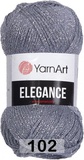 Пряжа YarnArt Elegance 50г/130м (88% хлопок, 12% металлик) 102 серый
