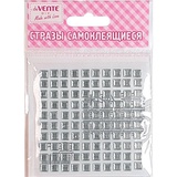 Стразы самоклеящиеся акрил deVENTE. Square 100шт. 6 мм, белый, на карточке, в пластиковом пакете с блистерным подвесом [8002186]