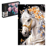 Картина по номерам (на подрамнике) 20х30см Лошадь в цветах 71242 