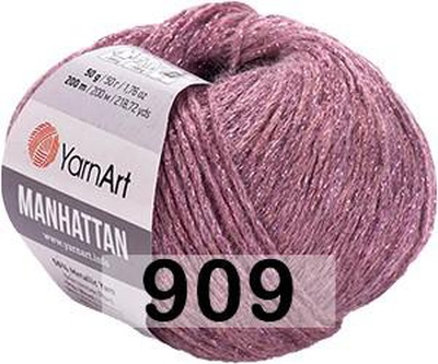 Пряжа YarnArt Manhattan 50г/200м ( 7% шерсть, 7% вискоза, 30% акрил, 56% металлик) 909 светло-розовый