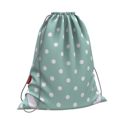 Мешок для обуви 1 отделение 36,5*44 см, ErichKrause® Dots in Mint, полиэстер, шнурок, со светоотражающими элементами, ЕК52080