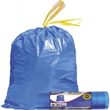 Мешки для мусора с завязками 35л. 15шт./ рулон, CleanLad, ПНД 50х60см 12мкм тип дна прямой,синие, 9050711