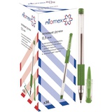 Ручка гелевая 0,5мм зеленая Attomex, прозрачный корпус, металлический наконечник, резиновый держатель, 5051309