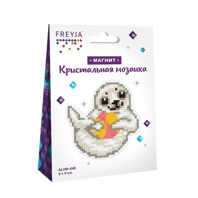 Кристальная мозаика 9*9см магнит "Тюлень", 7+ ALVM-048