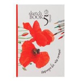Скетчпад А4 30л. на гребне, Красные цветы, бумага черный офсет 120г/м2, мелованный картон 190 г/м2, полноцветная печать, выб. ТВИН УФ-лак  (50079)