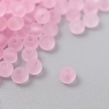 Стеклянный бисер 10г 8/0, матовый полупрозрачный, розовый зефир, (7461456)