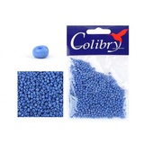 Стеклянный бисер Colibry 20г непрозрачный матовый без блеска темно-голубой (64)